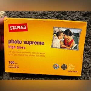 Staples Photo Supreme High Gloss 4x6 100 Sheets Inkjet 518981 New